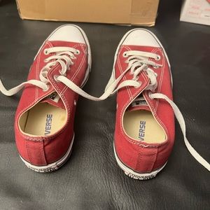 Burgundy Converse shoes